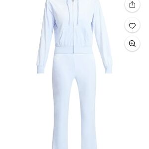 Light Blue Women’s Zip Hoodie & Flare Pants Set 2 piece set soft flattering pale